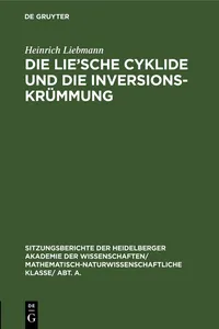 Die Lie'sche Cyklide und die Inversionskrümmung_cover