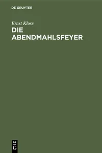 Die Abendmahlsfeyer_cover