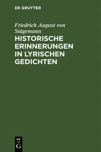 Historische Erinnerungen in lyrischen Gedichten_cover