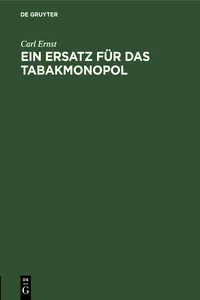 Ein Ersatz für das Tabakmonopol_cover