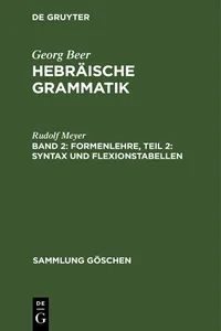 Formenlehre, Teil 2: Syntax und Flexionstabellen_cover