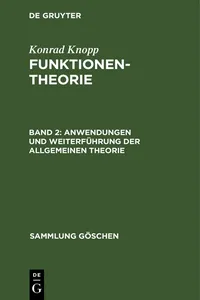 Anwendungen und Weiterführung der allgemeinen Theorie_cover