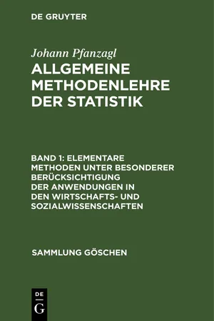 Elementare Methoden unter besonderer Berücksichtigung der Anwendungen in den Wirtschafts- und Sozialwissenschaften