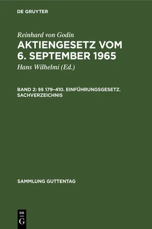 §§ 179–410. Einführungsgesetz. Sachverzeichnis