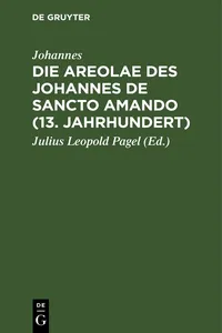 Die Areolae des Johannes de Sancto Amando_cover