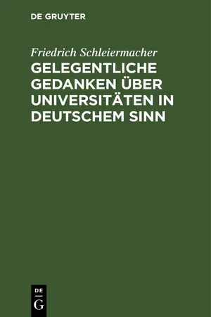 Gelegentliche Gedanken über Universitäten in deutschem Sinn