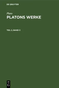 Plato: Platons Werke. Teil 2, Band 3_cover