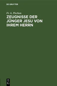 Zeugnisse der Jünger Jesu von ihrem Herrn_cover