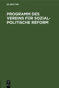 Programm des Vereins für sozial-politische Reform_cover