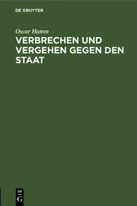 Verbrechen und Vergehen gegen den Staat_cover