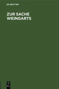 Zur Sache Weingarts_cover