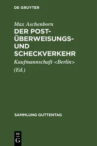 Der Post-Überweisungs- und Scheckverkehr_cover