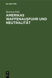 Amerikas Waffenausfuhr und Neutralität_cover