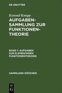 Aufgaben zur elementaren Funktionentheorie_cover