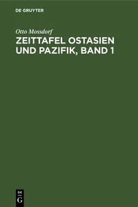 Zeittafel Ostasien und Pazifik, Band 1_cover