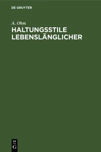 Haltungsstile Lebenslänglicher_cover