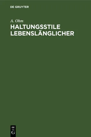 Haltungsstile Lebenslänglicher