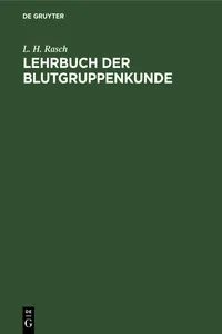 Lehrbuch der Blutgruppenkunde_cover