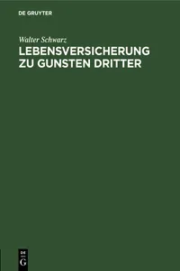 Lebensversicherung zu Gunsten Dritter_cover