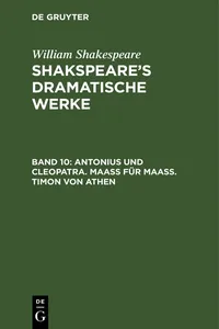 Antonius und Cleopatra. Maaß für Maaß. Timon von Athen_cover