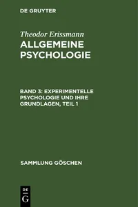 Experimentelle Psychologie und ihre Grundlagen, Teil 1_cover