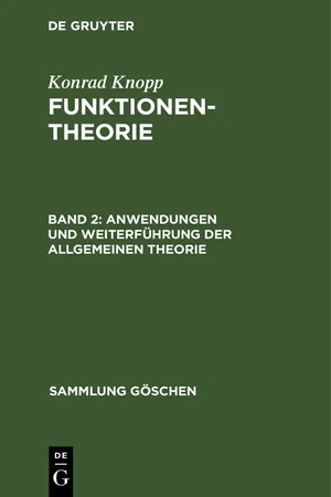 Anwendungen und Weiterführung der allgemeinen Theorie