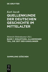 Einleitung, allgemeiner Teil, die Zeit der Karolinger_cover