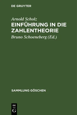 Einführung in die Zahlentheorie