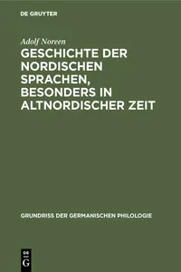 Geschichte der nordischen Sprachen, besonders in altnordischer Zeit_cover