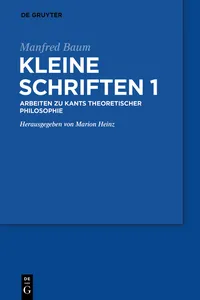 Manfred Baum: Kleine Schriften. Band 1_cover