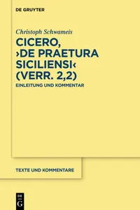 Cicero, ›De praetura Siciliensi_cover