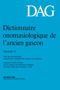Dictionnaire onomasiologique de l'ancien gascon. Fascicule 21_cover