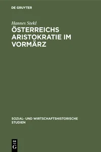 Österreichs Aristokratie im Vormärz_cover