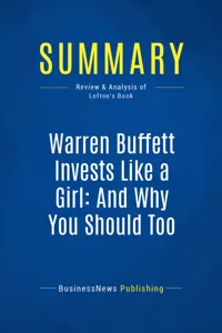Summary: Warren Buffett Invests Like a Girl: And Why You Should Too_cover