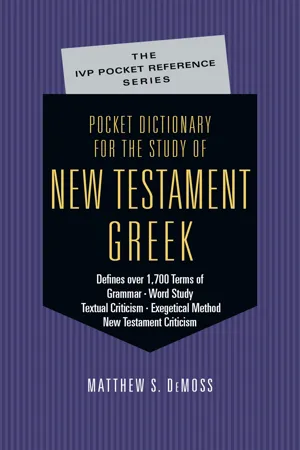 Pocket Dictionary for the Study of New Testament Greek