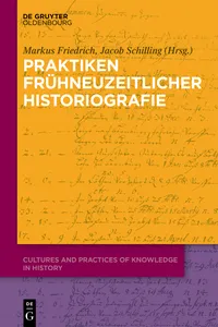 Praktiken frühneuzeitlicher Historiographie_cover