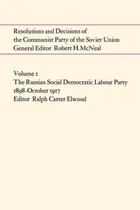 Resolutions and Decisions of the Communist Party of the Soviet Union Volume 1_cover