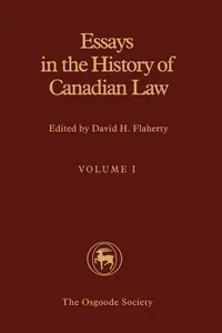 Essays in the History of Canadian Law_cover