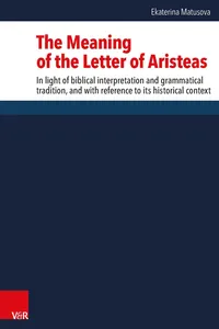 The Meaning of the Letter of Aristeas_cover
