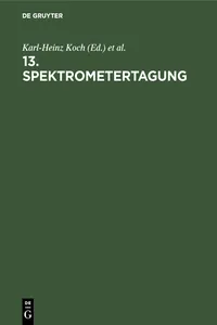 13. Spektrometertagung_cover