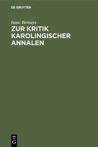 Zur Kritik Karolingischer Annalen_cover