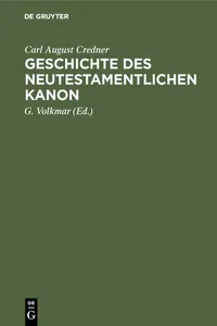 Geschichte des neutestamentlichen Kanon_cover