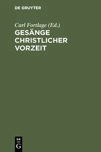 Gesänge christlicher Vorzeit_cover