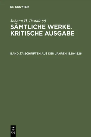 Schriften aus den Jahren 1820–1826