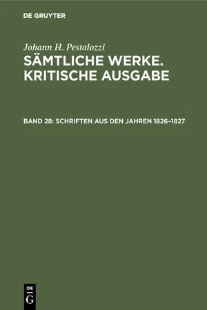 Schriften aus den Jahren 1826–1827