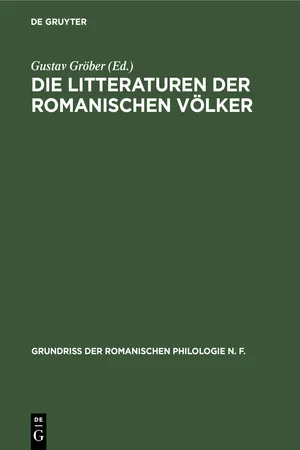 Die Litteraturen der romanischen Völker