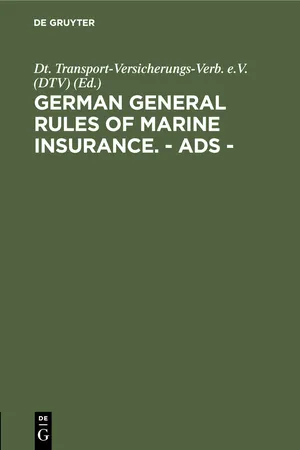 German general rules of marine insurance. - ADS -