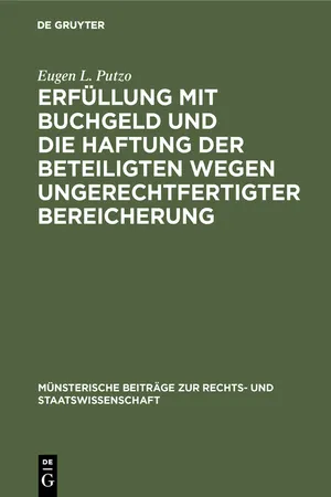 Erfüllung mit Buchgeld und die Haftung der Beteiligten wegen ungerechtfertigter Bereicherung