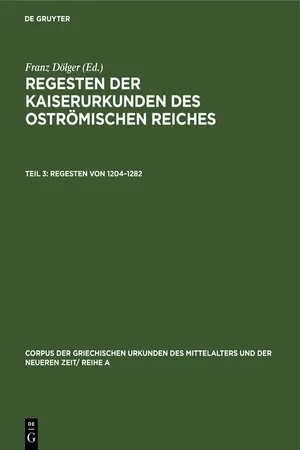 Regesten von 1204–1282