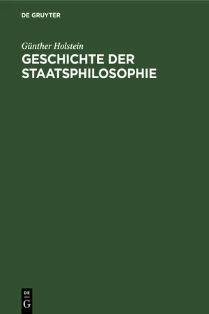 Geschichte der Staatsphilosophie